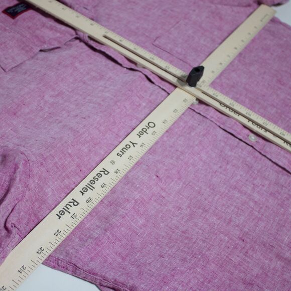 Lot of 3 UNTUCKit 100% Linen Short Sleeve Button Shirts Blue Red Men Size L (B2) - Picture 12 of 16